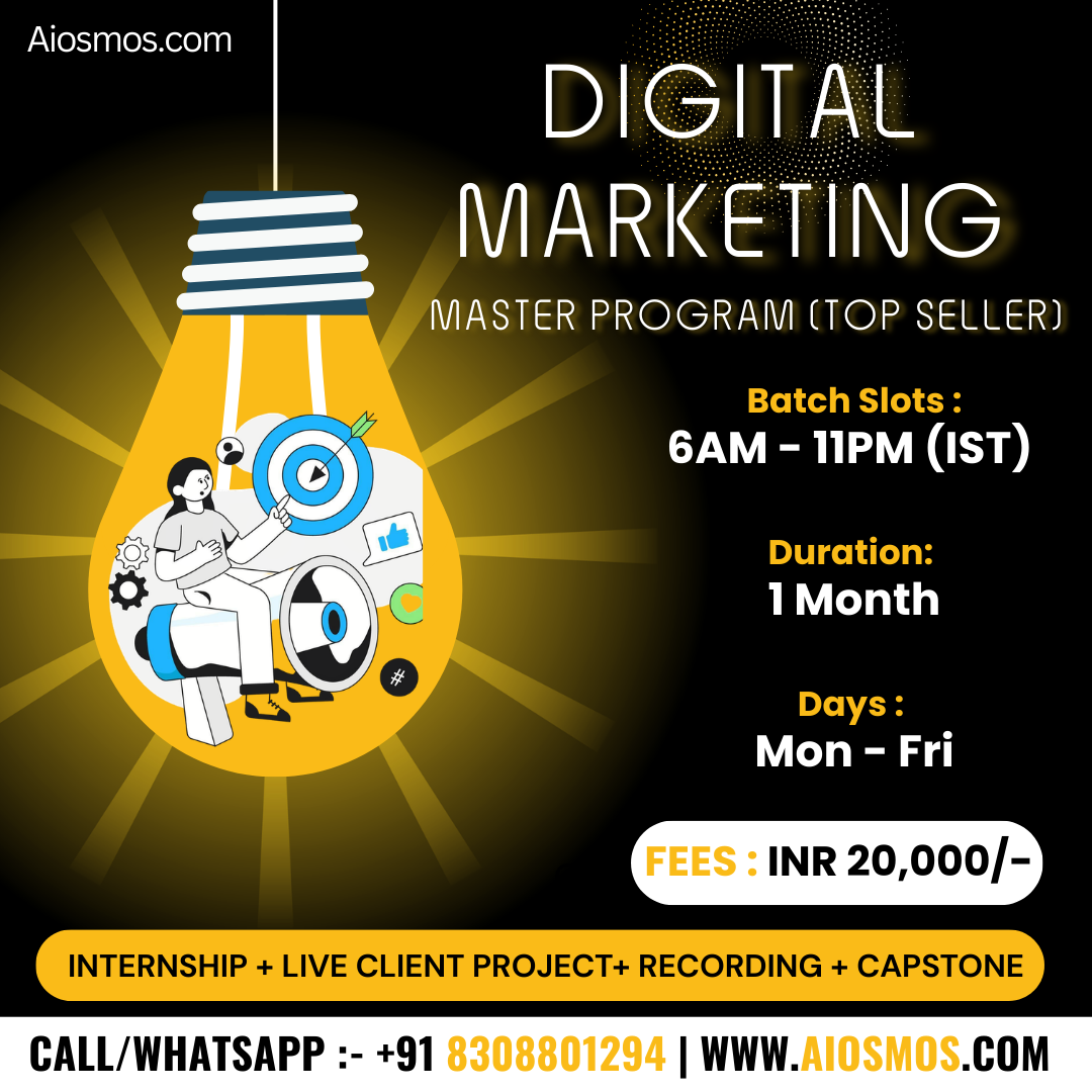 Digital Marketing Master Program (Top Seller) |⏳1 Month | Mon–Fri | ₹20,000 INR