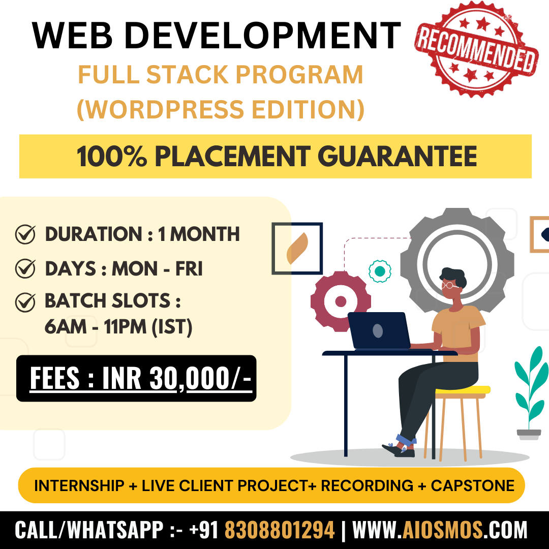 Web Development Full Stack Program ( WordPress Edition ) |⏳1 Month | Mon–Fri | ₹30,000 INR