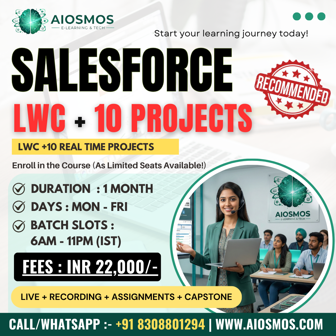 Salesforce LWC + 10 Real Projects |⏳1 Month | Mon–Fri | ₹22,000 INR